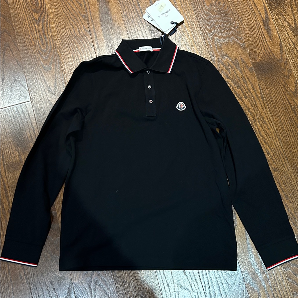 Moncler Men Long Sleeve Polo Shirt Size Medium